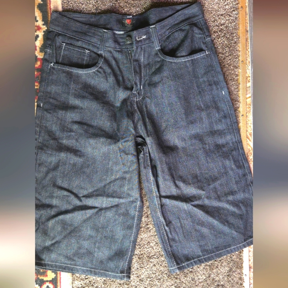 Corked Jeans dark black wash jshorts sz32